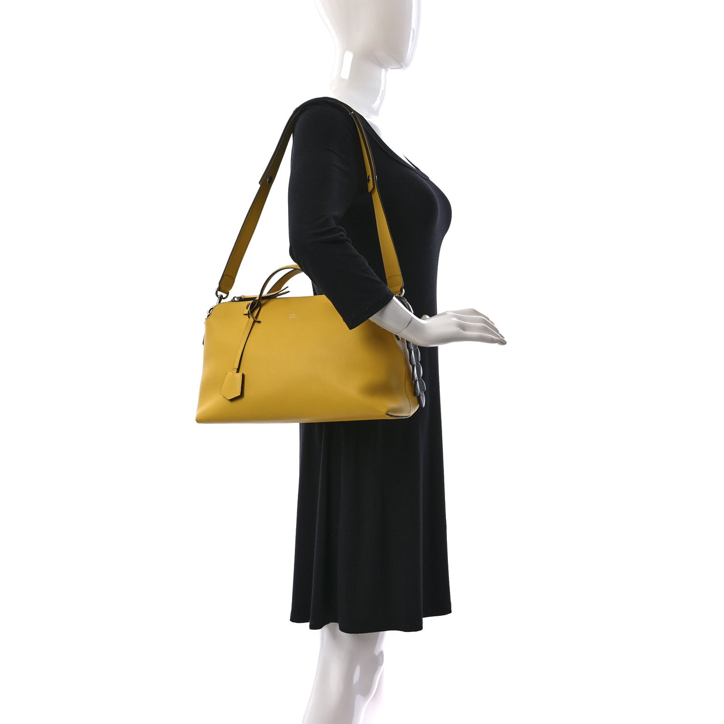 Vitello Dolce Croc Tail Large By The Way Boston Bag Sunflower Black