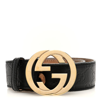Gucci Guccissima Signature Interlocking G 40mm Belt 85 34 Black 1 of 6