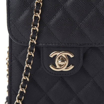 Chanel Caviar Quilted Classic Phone Holder Black 11 of 12