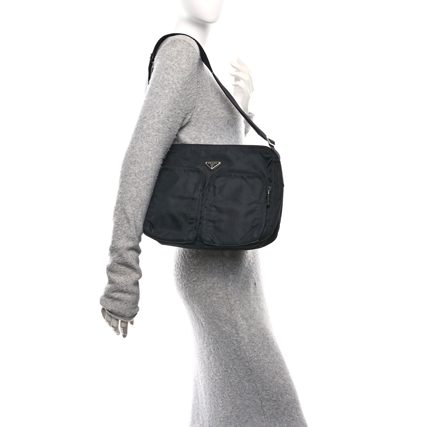 Nylon Vela Sport Messenger Bag Black