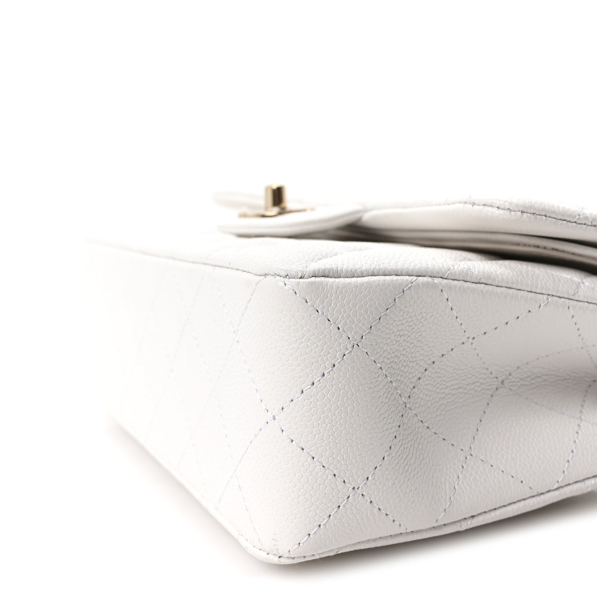 Caviar Quilted Small Double Flap White