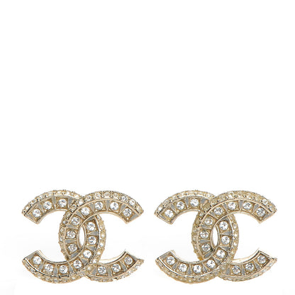 Chanel Crystal CC Earrings Gold 1 of 5