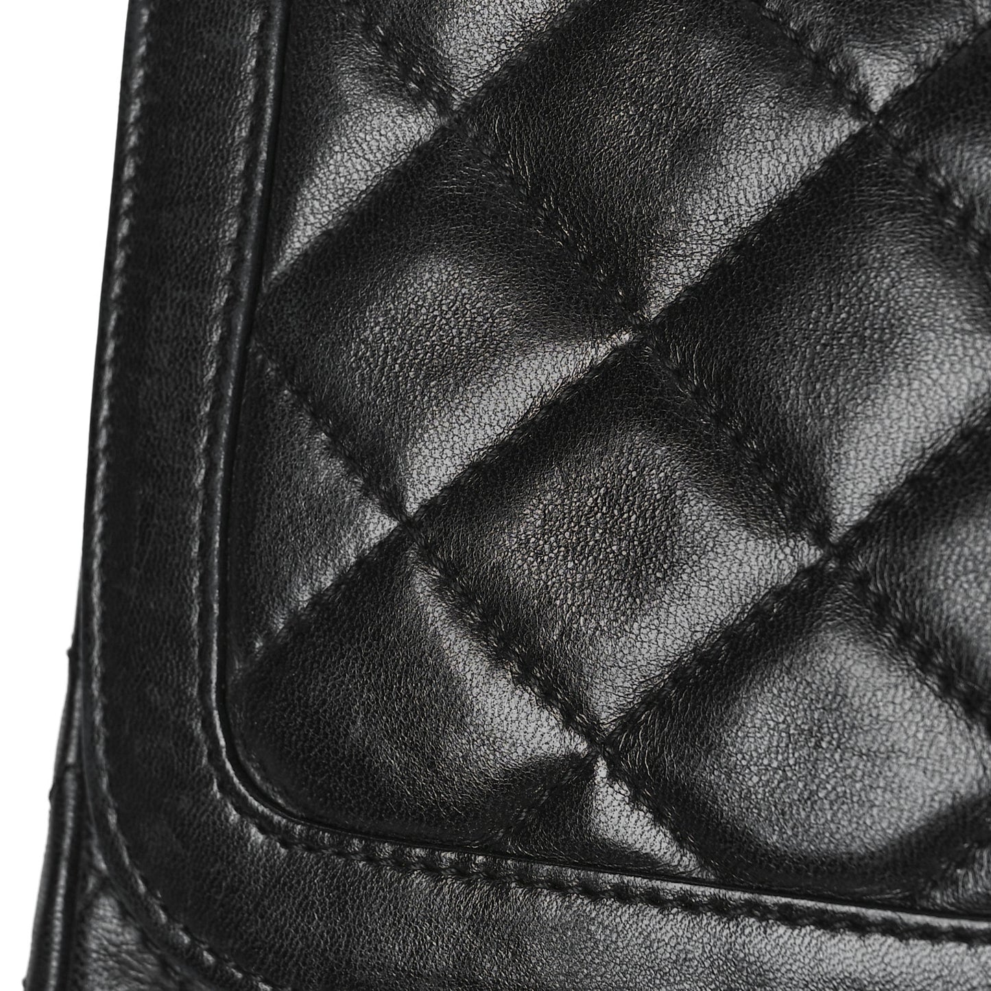 Lambskin Quilted Medium Double Flap Bag Black