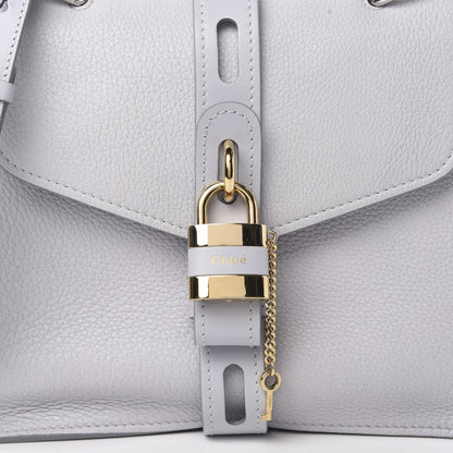 Chloe Shiny Grained Calfskin Medium Aby Day Shoulder Bag Airy Grey 8 of 11