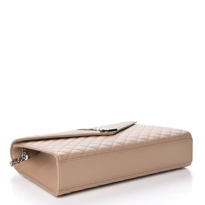 Saint Laurent Grain De Poudre Large Tri-Quilt Monogram Satchel Dark Beige 4 of 11