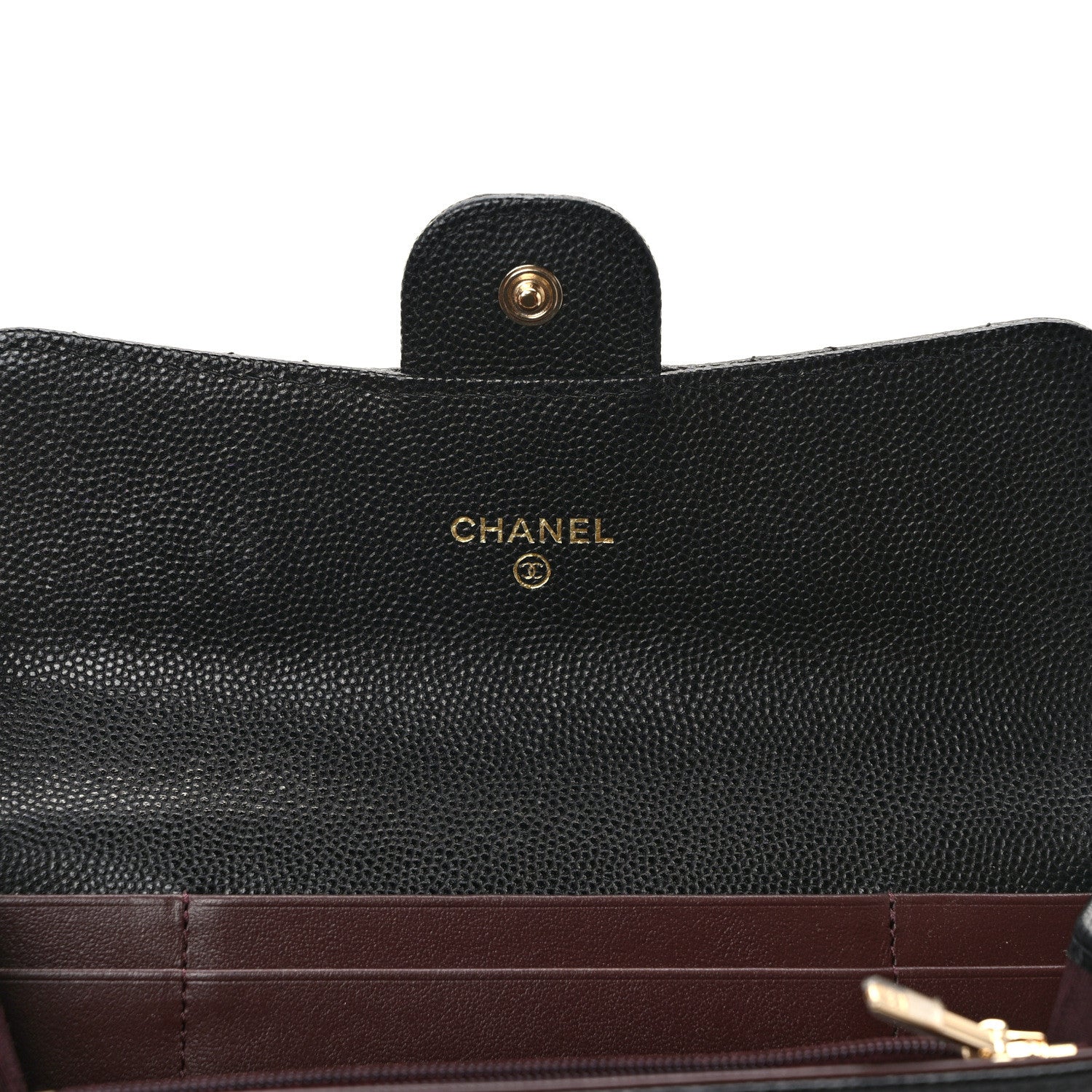 Chanel Caviar Quilted Medium Gusset Flap Wallet Black 6 of 11
