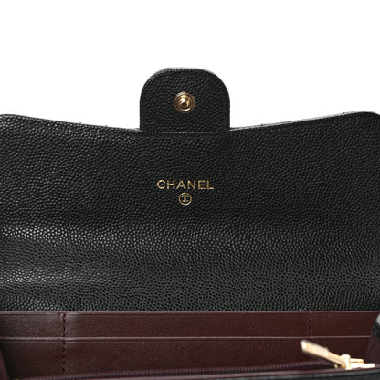 Chanel Caviar Quilted Medium Gusset Flap Wallet Black 6 of 11