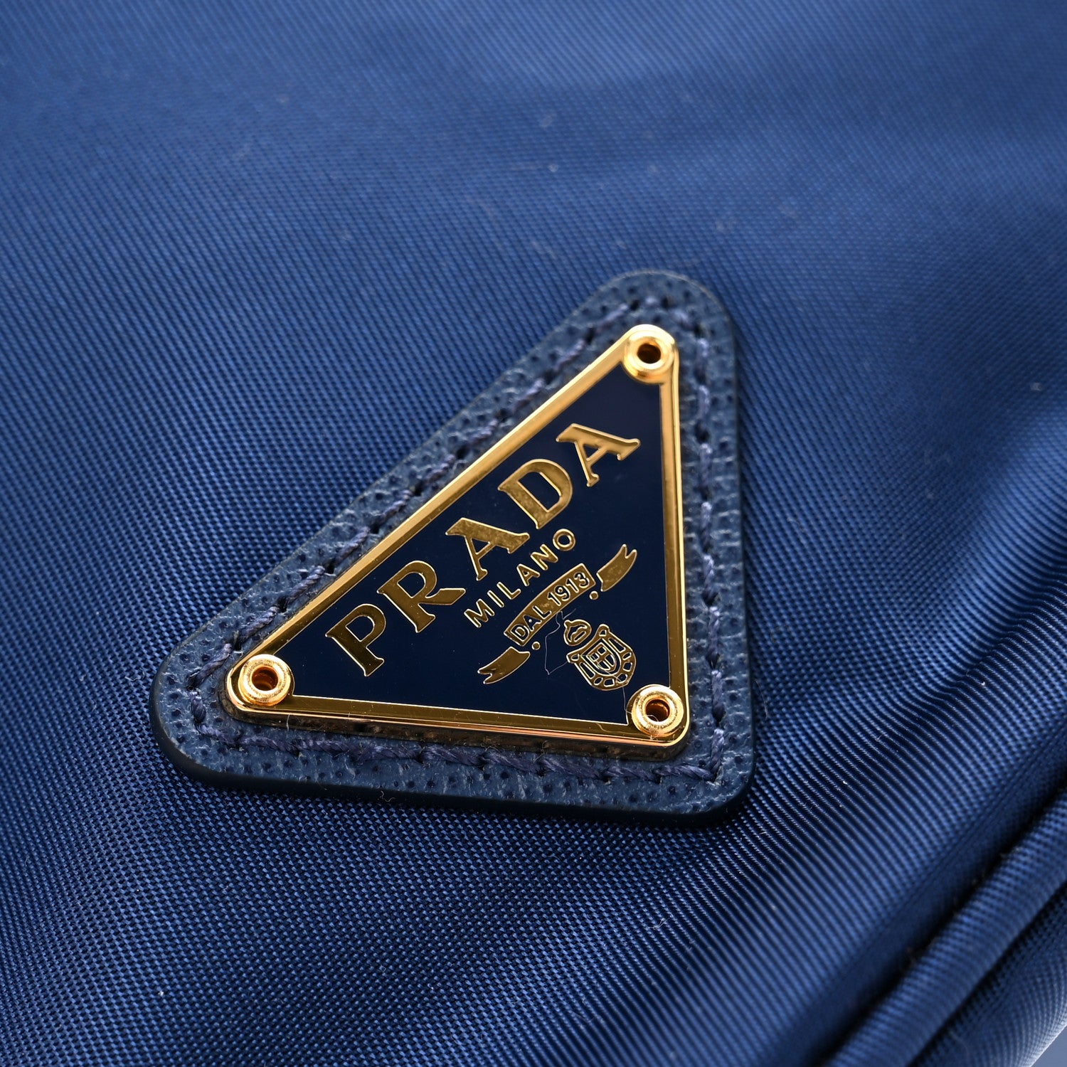 Prada Saffiano Tessuto Nylon Bucket Wristlet Royal 9 of 9