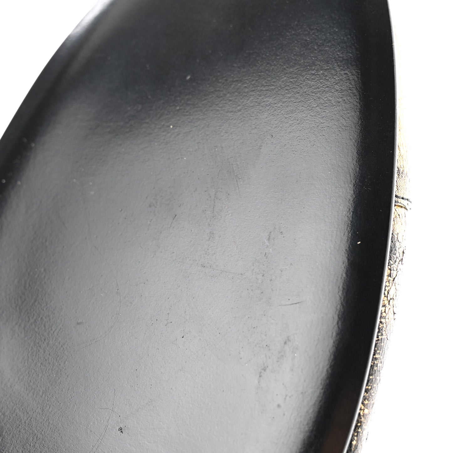 Laminated Suede Goatskin Cap Toe CC Ballerina Flats 40 Gold