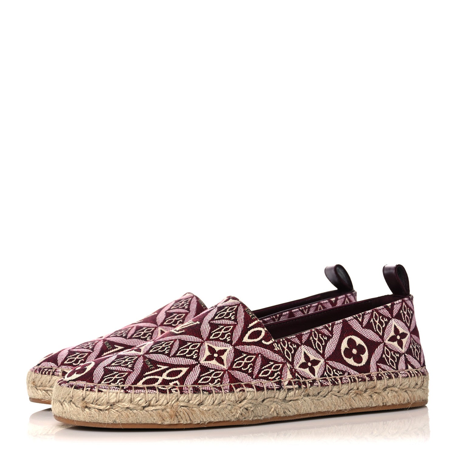 Louis Vuitton Jacquard Since 1854 Starboard Espadrille Flats 38 Bordeaux 3 of 9