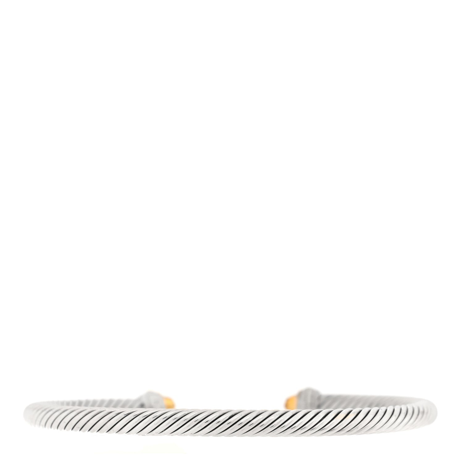 David Yurman Sterling Silver 18K Yellow Gold Citrine 4mm Cable Classics Bracelet 2 of 4