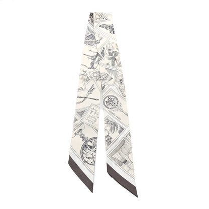 Hermes Silk Le Philateliste Du Faubourg Twilly Parchemin Graphite 2 of 3