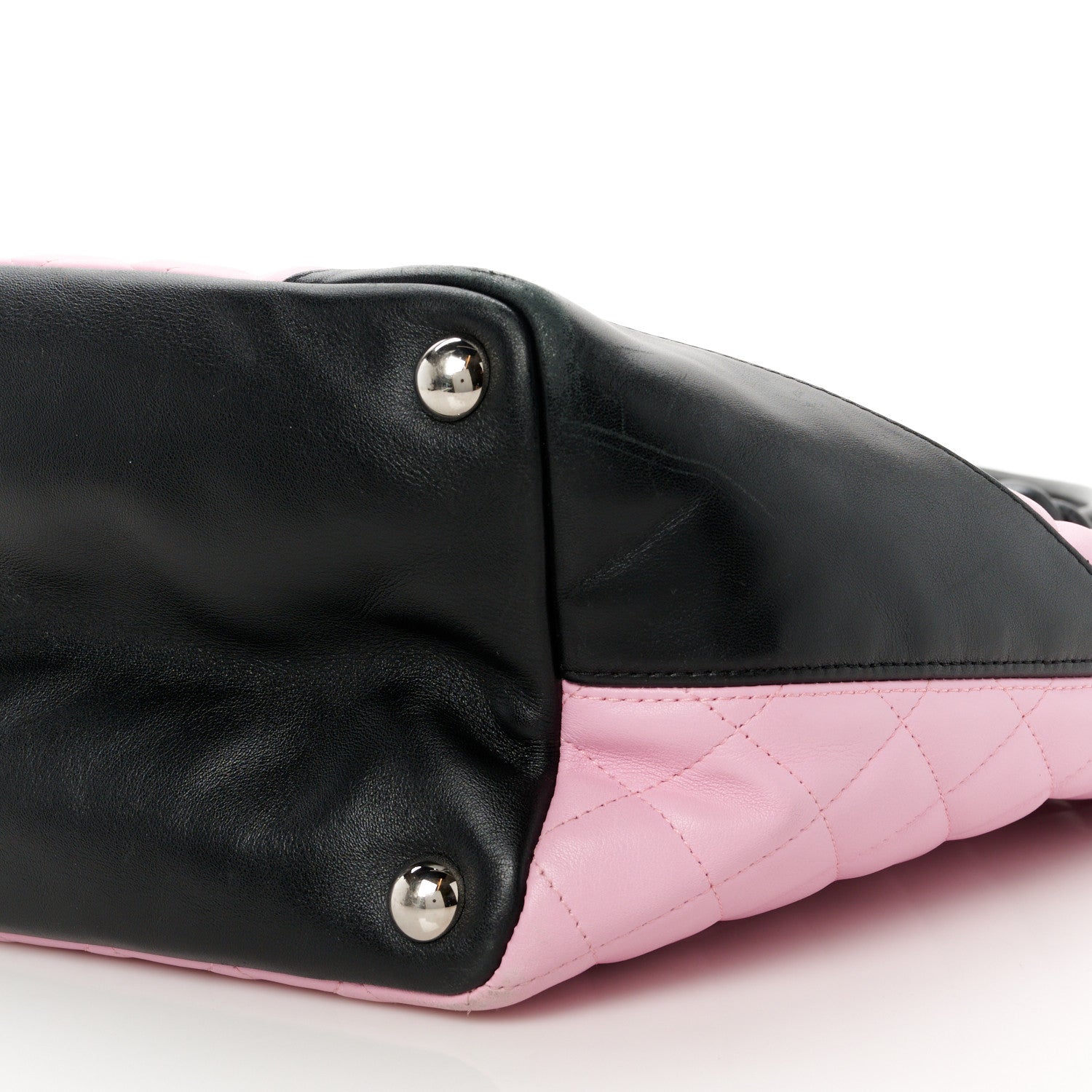 Chanel Calfskin Quilted Large Cambon Tote Pink Black 10 of 10