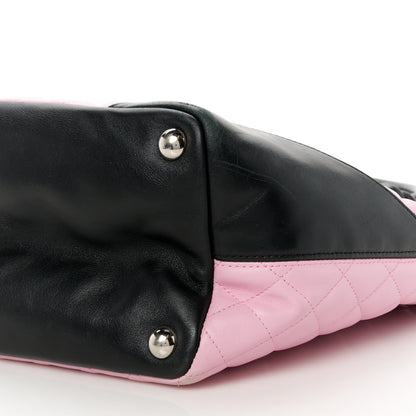 Chanel Calfskin Quilted Large Cambon Tote Pink Black 10 of 10
