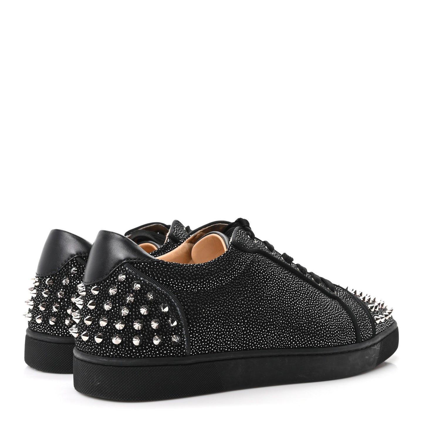 Calfskin Mens Louis Junior Spikes Orlato Flat Sneakers 45.5 Black Version Multi