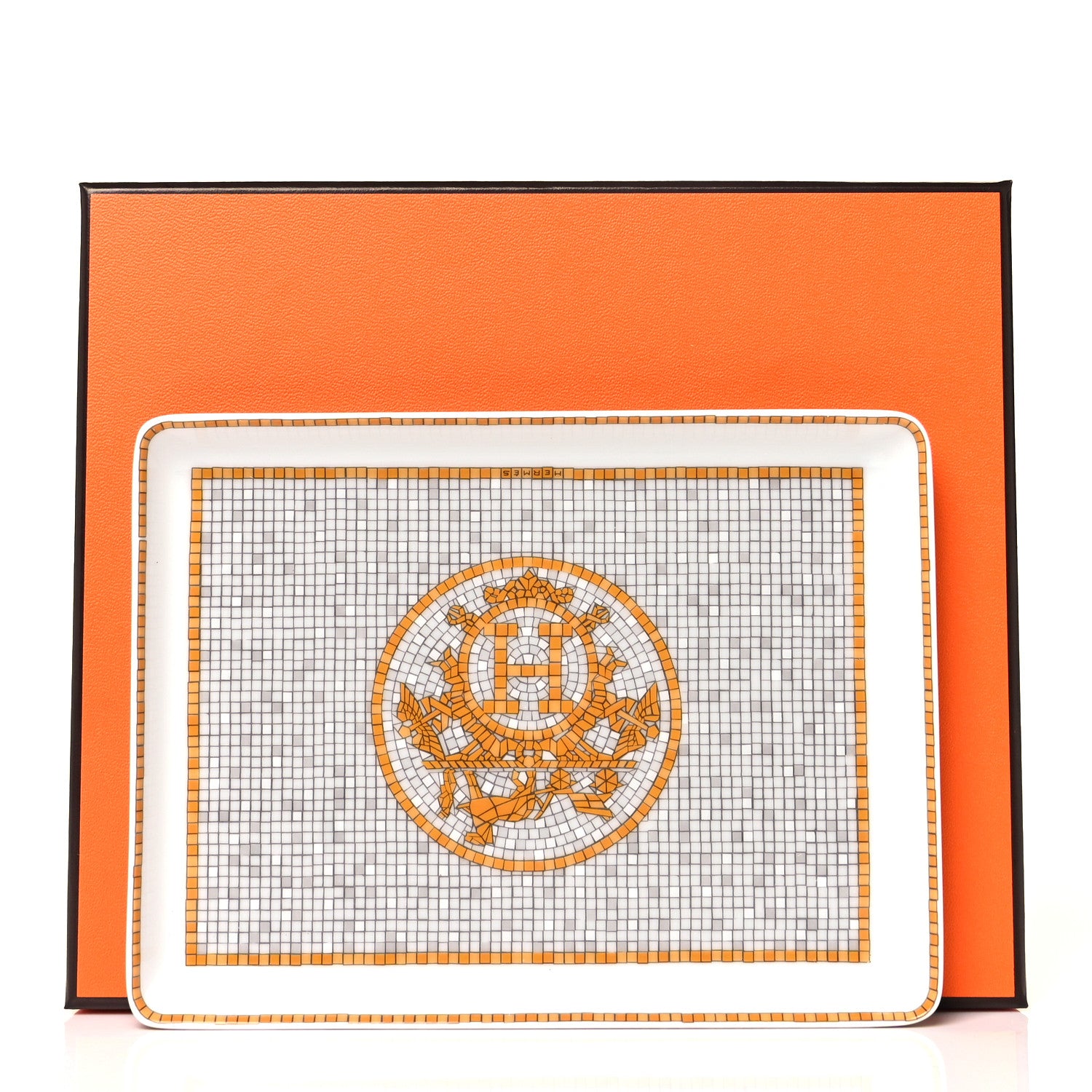 Hermes Porcelain Mosaique au 24 Gold Sushi Plate 4 of 4