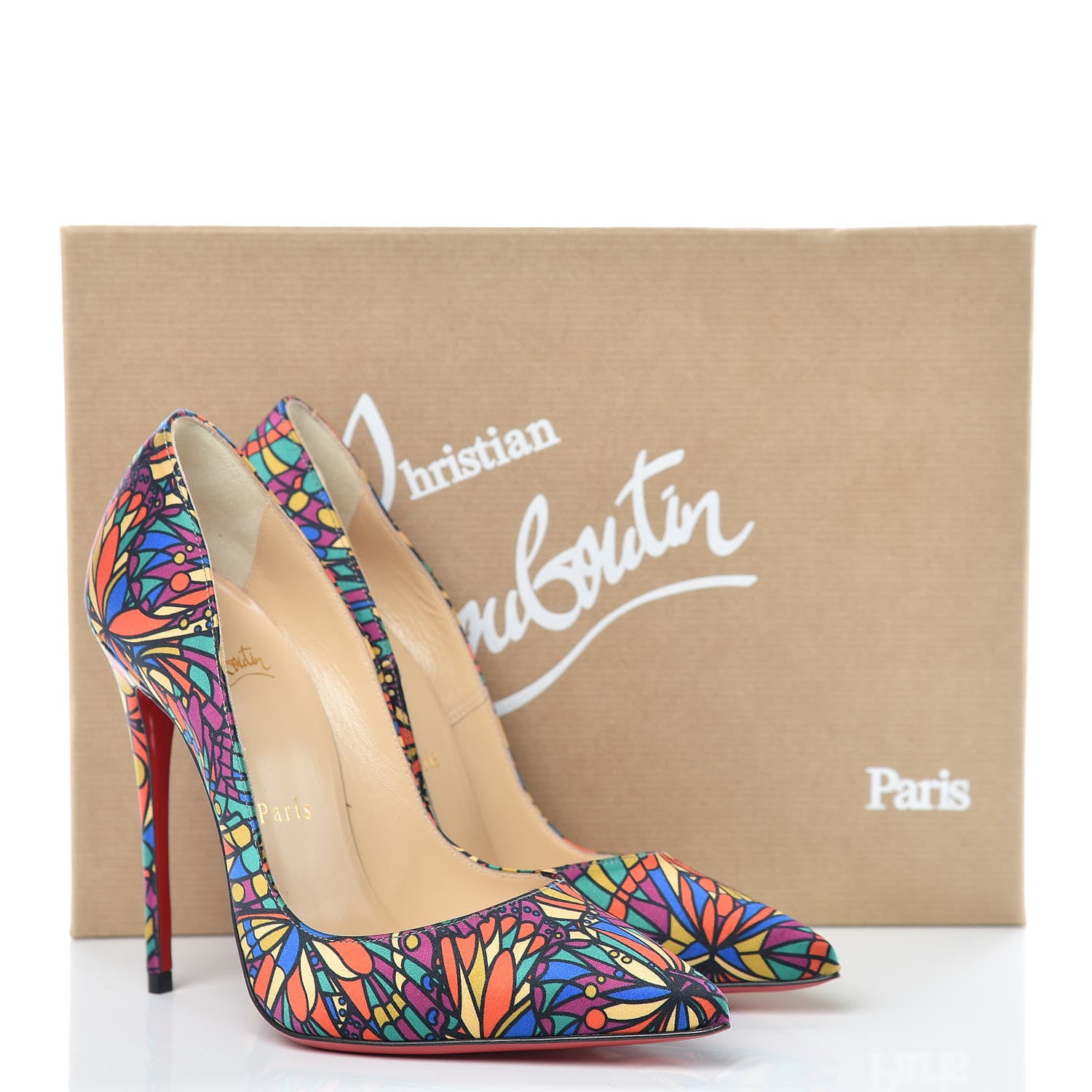 Christian Louboutin Satin Vitrail So Kate 120 Pumps 35.5 Multicolor 8 of 8