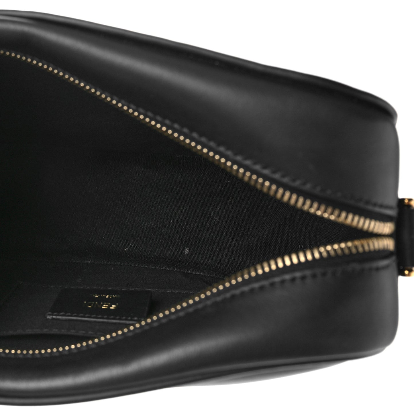 Vitello Century F is Fendi Bi-Color FF 1974 Embossed Camera Case Maya Black