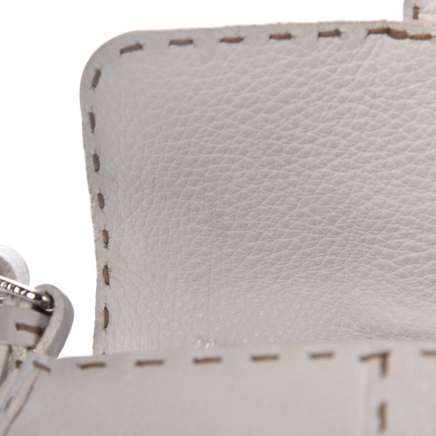 Fendi Calfskin Romano Selleria Flap Bag White 10 of 16