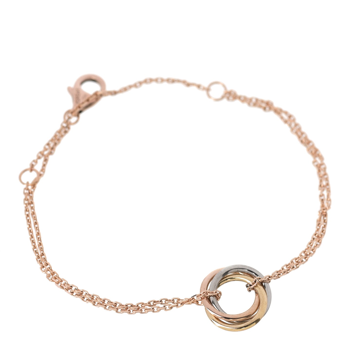 18K Pink Yellow White Gold Trinity Bracelet