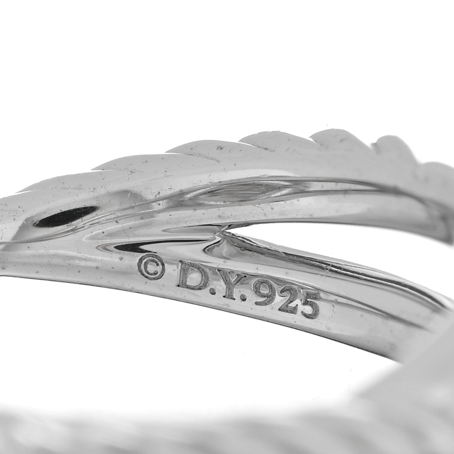 David Yurman Sterling Silver Diamond Pave 7mm Infinity Ring 54 7 4 of 4