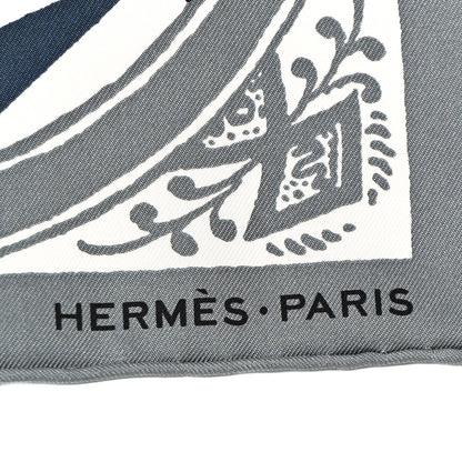 Hermes Silk Jeu De Soie Scarf 90 Gris Menthol White 2 of 10