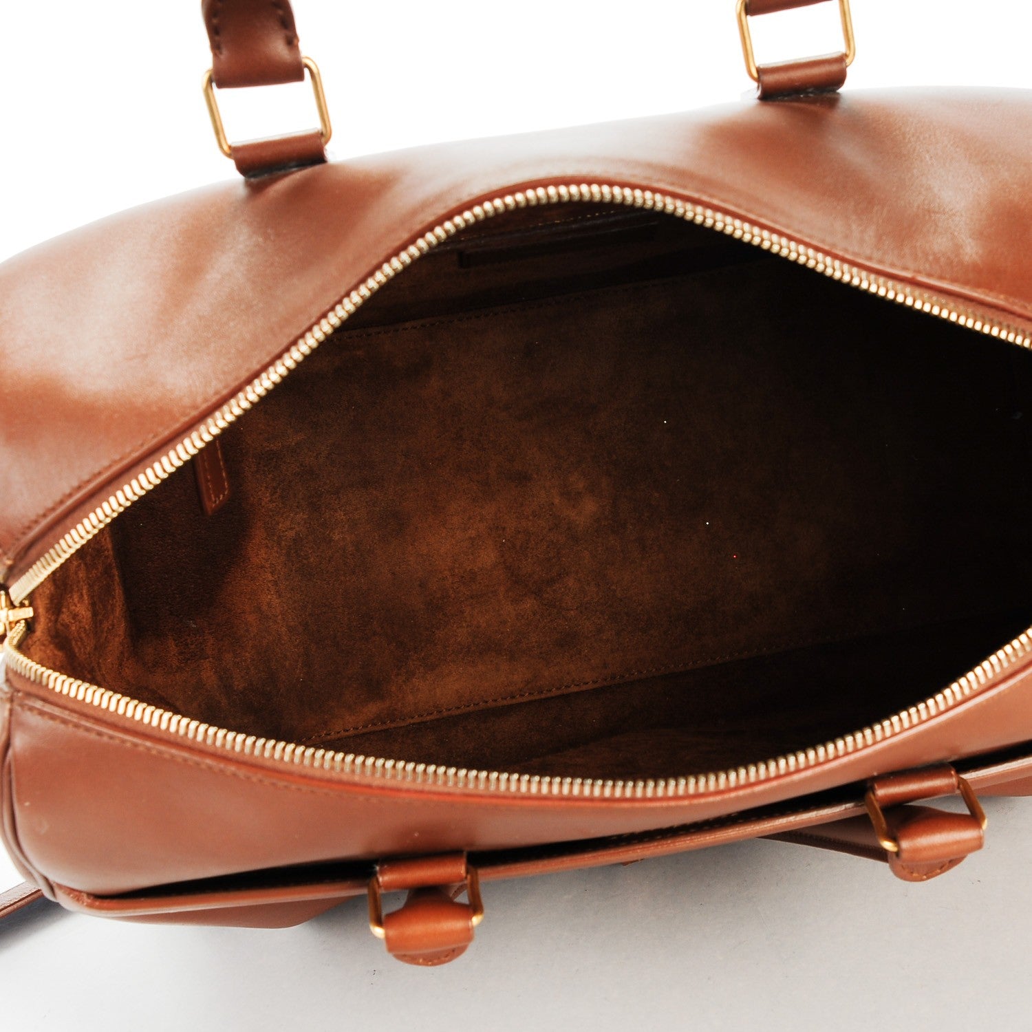 Saint Laurent Calfskin Classic Duffle 6 Cognac 5 of 7