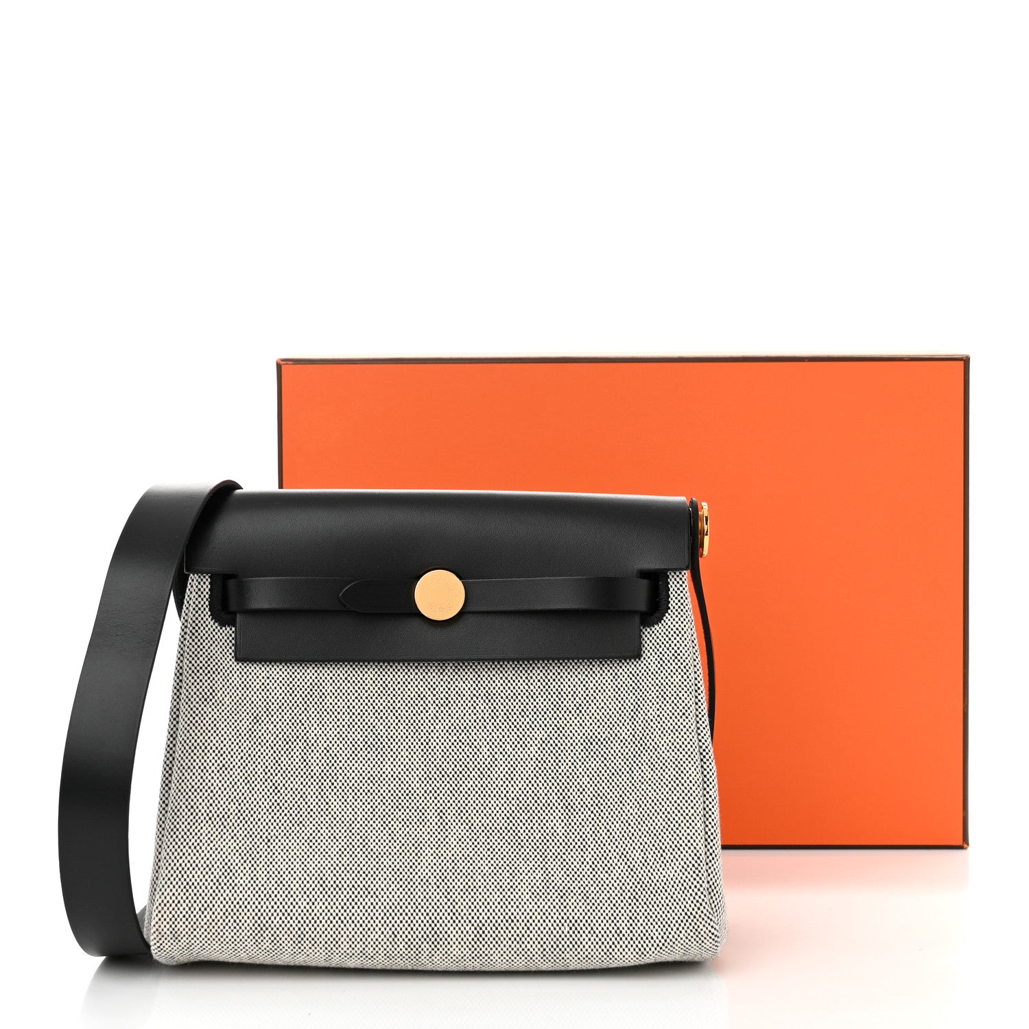 Hermes Military Toile Vache Hunter Herbag Zip Retourne 20 Ecru Black 11 of 11