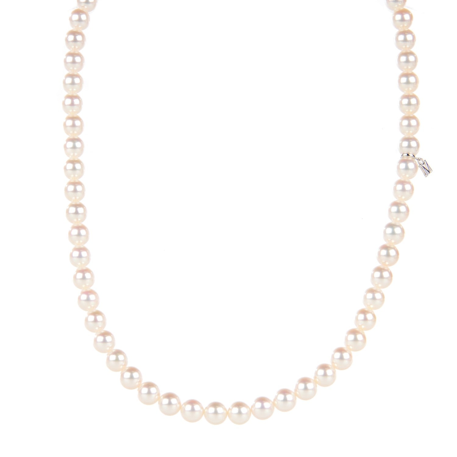 Mikimoto 18K White Gold Akoya Pearl 7-7.5mm Strand Necklace 16" 1 of 7