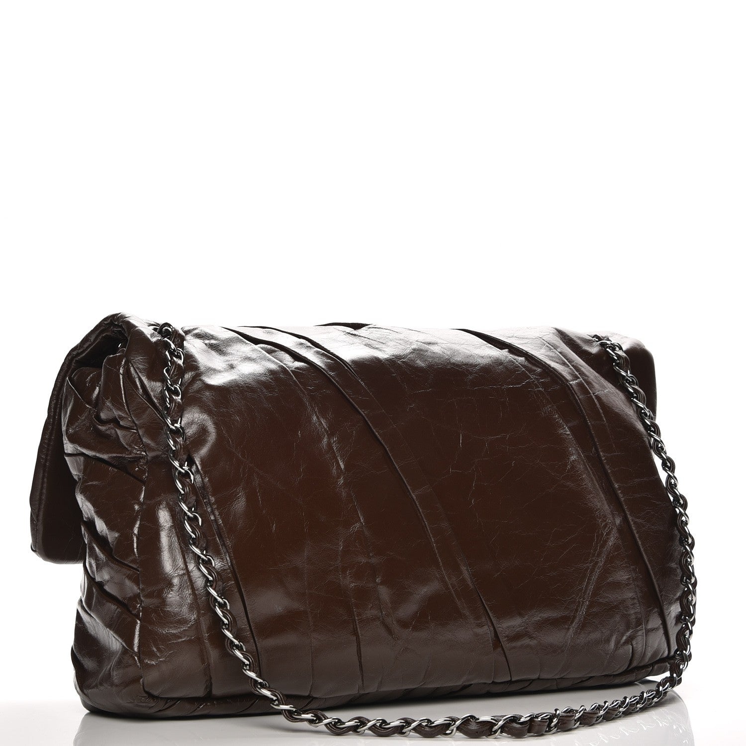 Chanel Glazed Calfskin Twisted Maxi Flap Brown 3 of 7