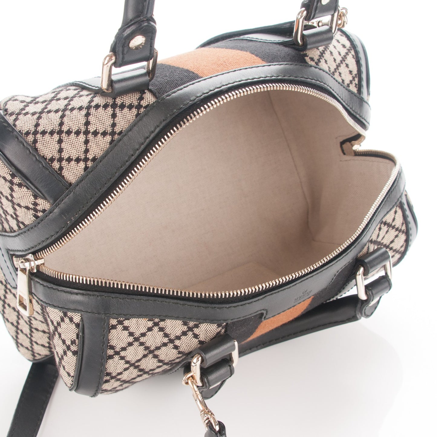 Diamante Vintage Web Small Boston Black