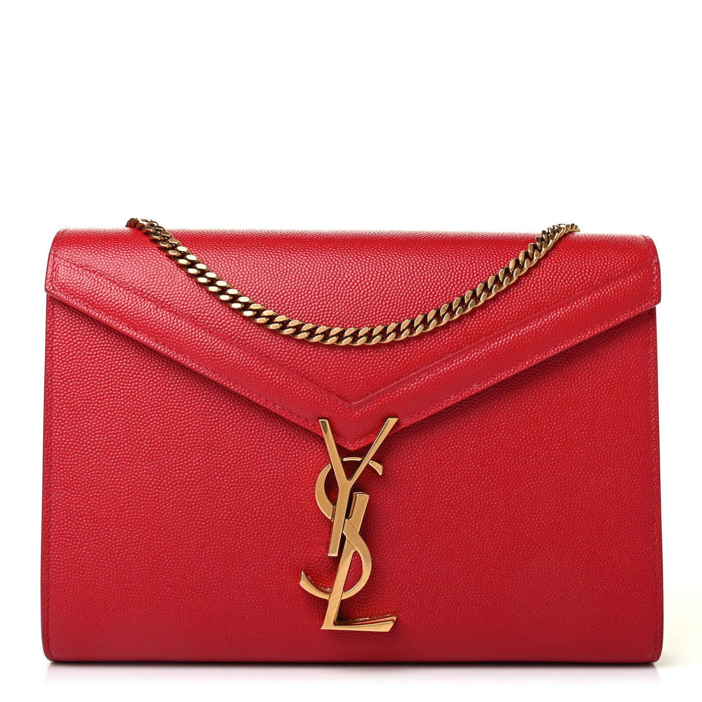Grain De Poudre Monogram Cassandra Chain Wallet Red