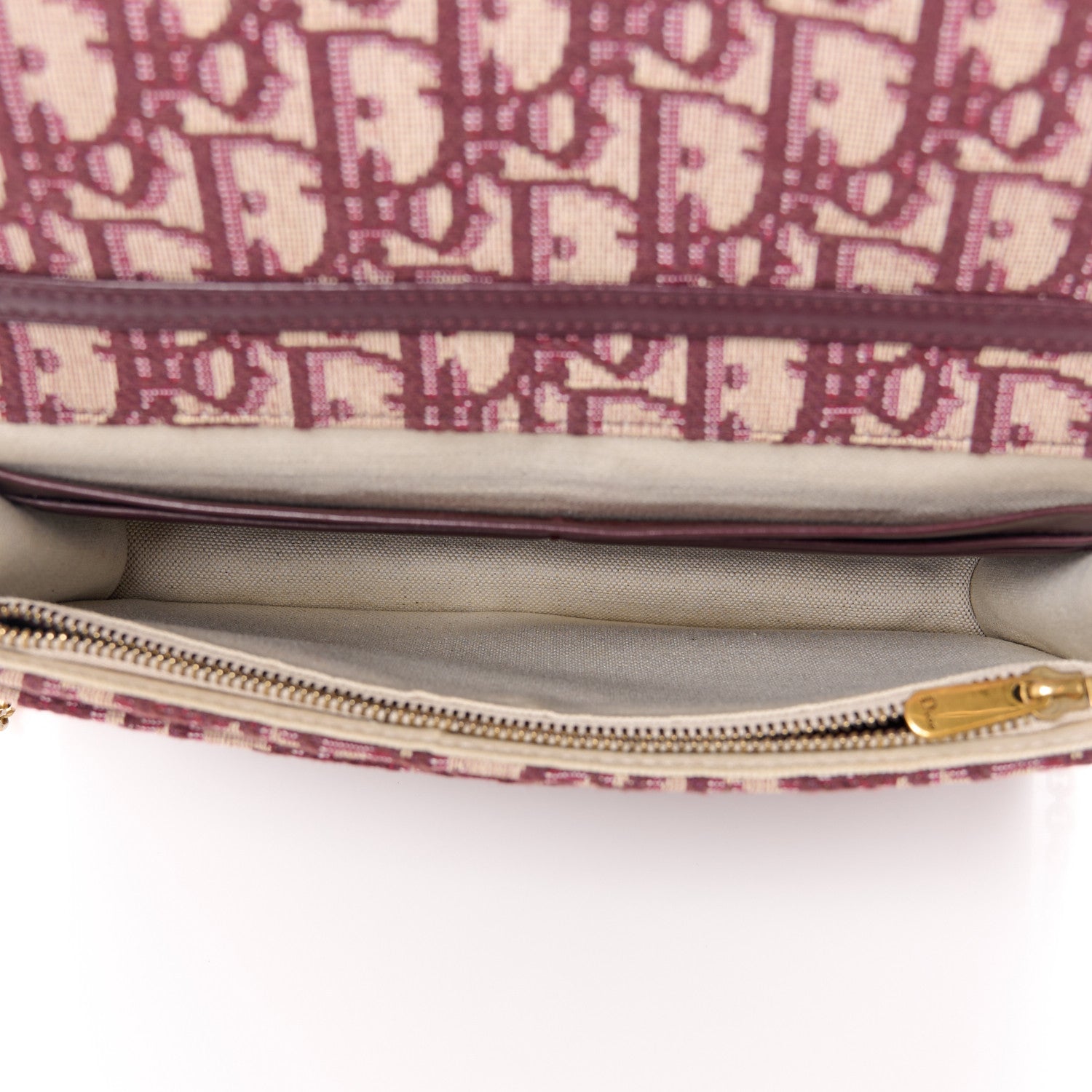 Christian Dior Oblique Saddle Chain Pouch Burgundy 5 of 10