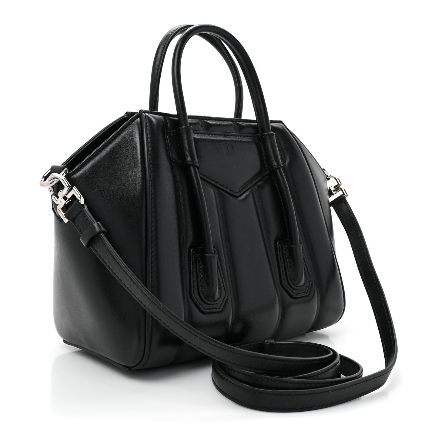 Box Calfskin Padded Mini Lock Antigona Shoulder Bag Black