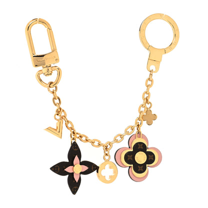 Louis Vuitton Brass Monogram Blooming Flowers Bag Charm Key Holder Rose Ballerine 1 of 4