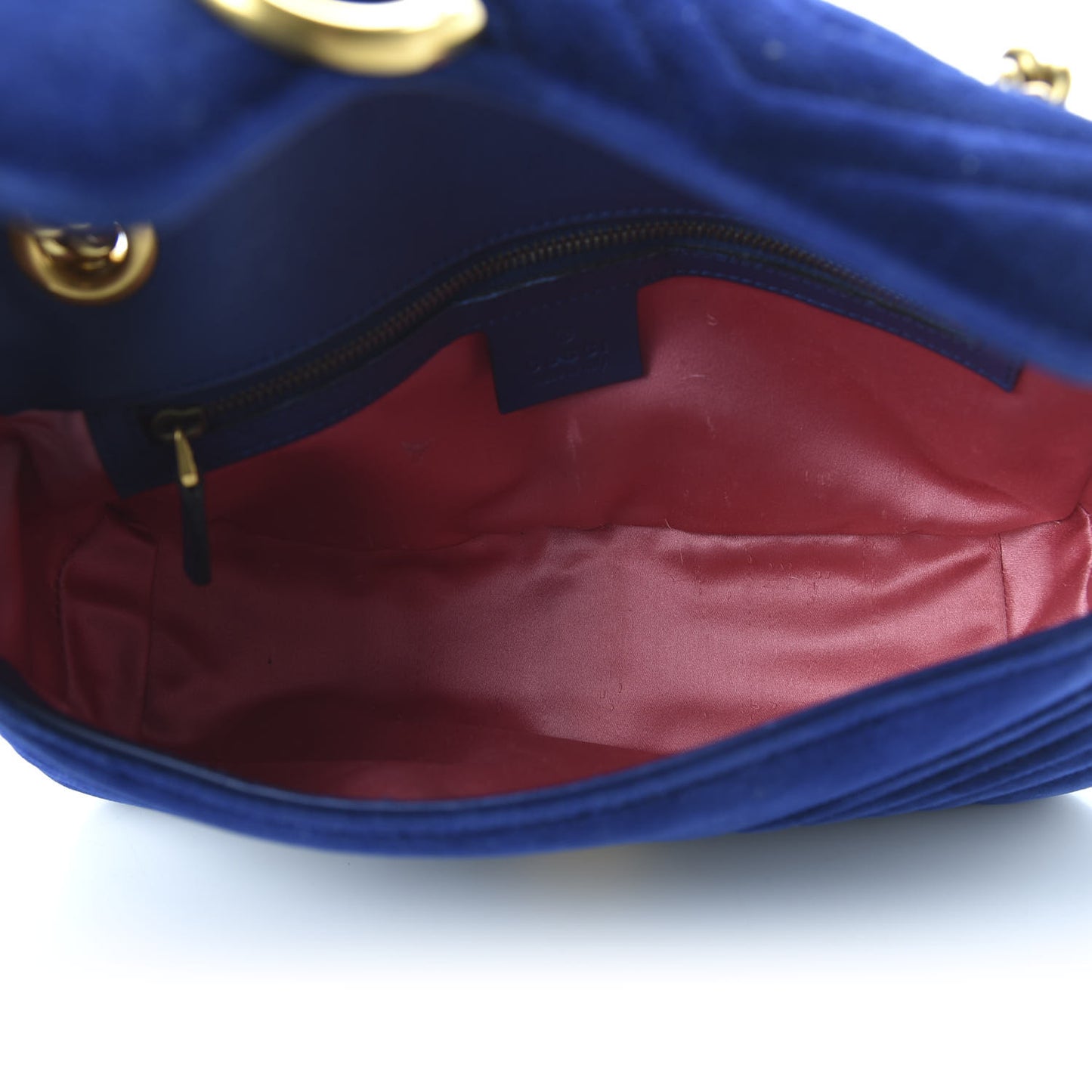 Velvet Matelasse Small GG Marmont Shoulder Bag Cobalt Blue