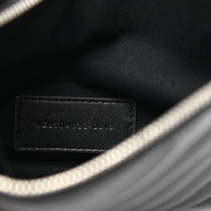 Saint Laurent Grain De Poudre Chevron Monogram Bill Pouch Black 7 of 8