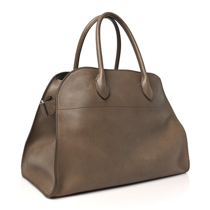 The Row Polished Saddle Calfskin Soft Margaux 12 Mouse Grey 3 of 10