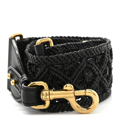Christian Dior Lambskin Raffia Woven Shoulder Strap Black 1 of 4