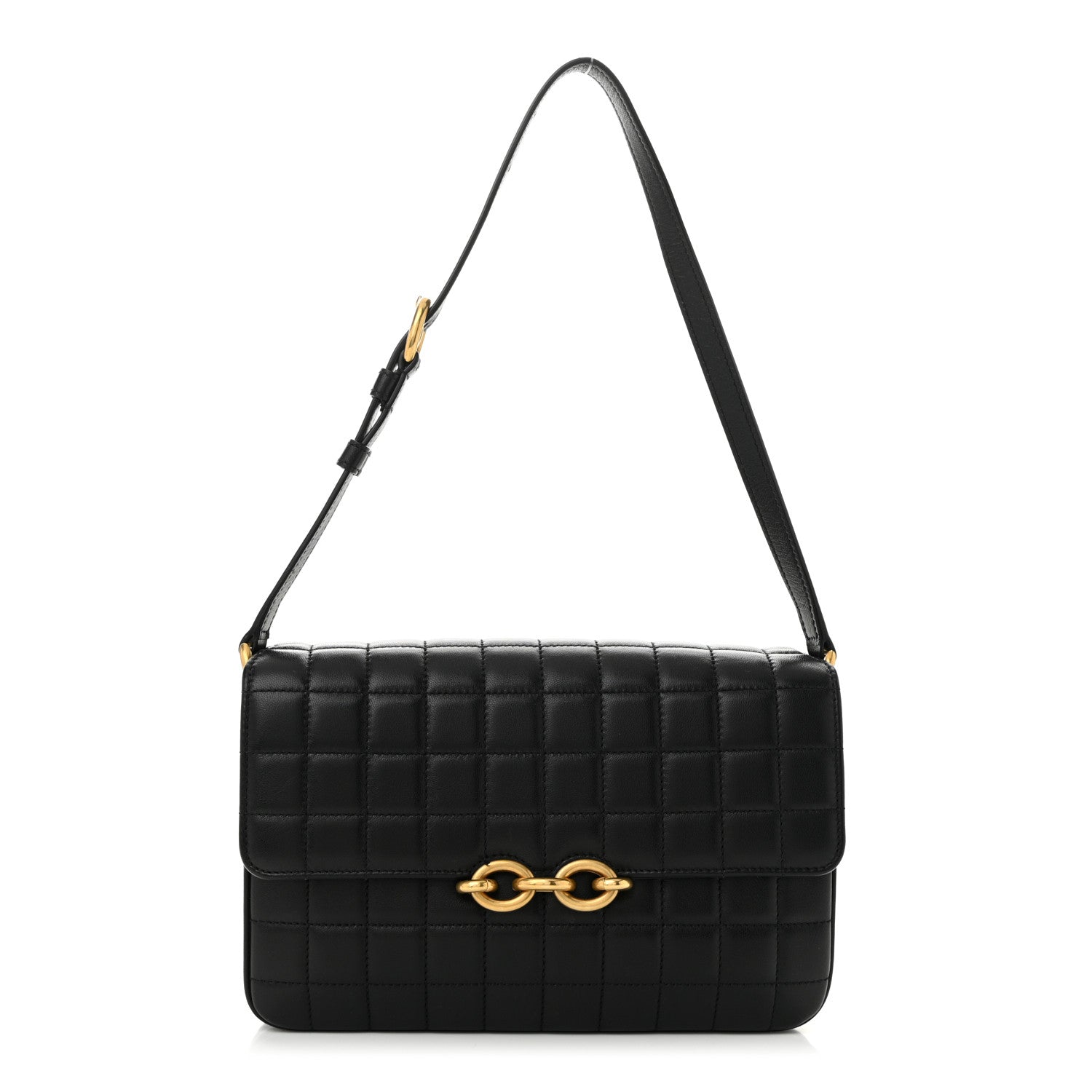 Saint Laurent Lambskin Carre Quilted Le Maillon Satchel Black 1 of 12