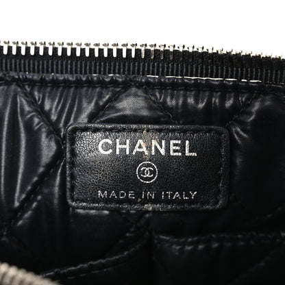 Chanel Coated Canvas Airline Cosmetic Pouch Black White 6 of 8