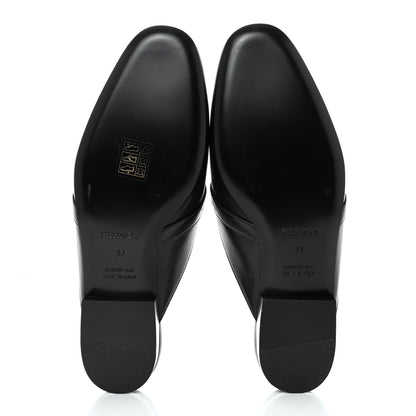 Hermes Goatskin Oz Mules 37 Black 5 of 9