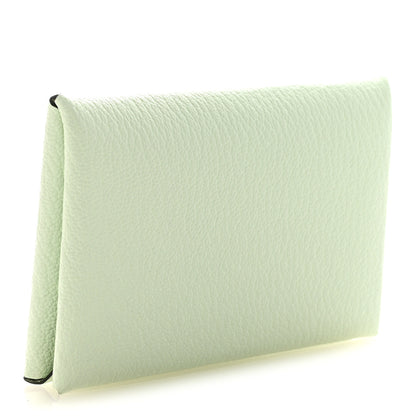 Hermes Chevre Mysore Calvi Card Case Vert Fizz 3 of 8