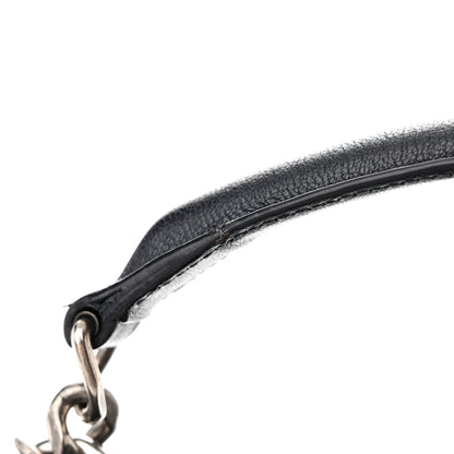 Saint Laurent Sheepskin Matelasse Chevron Monogram Medium College Bag Deep Marine 10 of 13