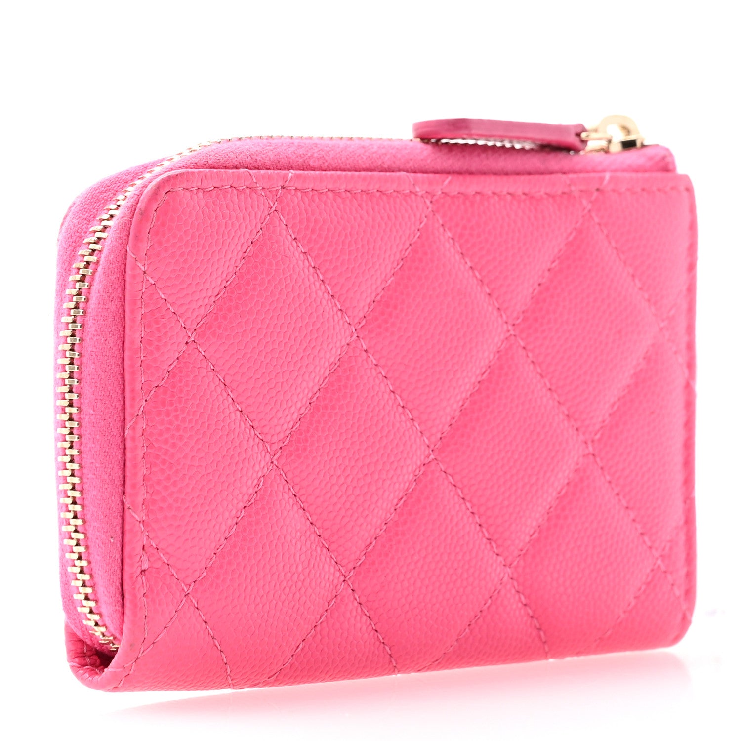 Chanel Caviar Quilted Zipped Key Holder Case Pink 3 of 12