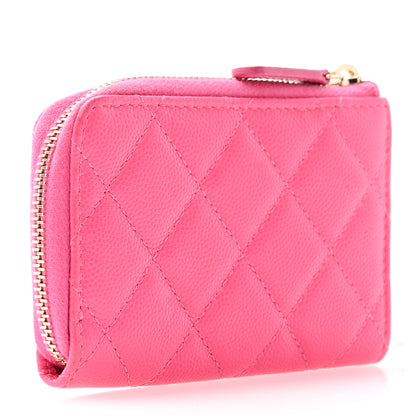Chanel Caviar Quilted Zipped Key Holder Case Pink 3 of 12