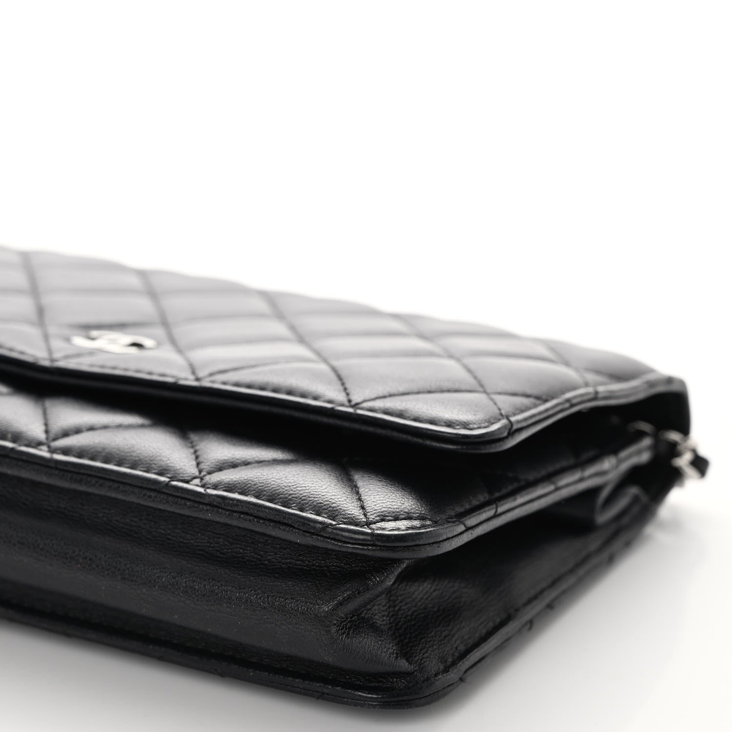 Chanel Lambskin Quilted Wallet On Chain WOC Black 9 of 10