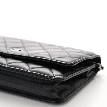 Chanel Lambskin Quilted Wallet On Chain WOC Black 9 of 10
