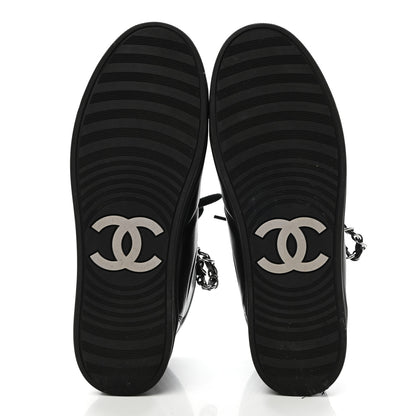 Chanel Lambskin Zipped Chain CC Sneakers 40.5 Black 5 of 10