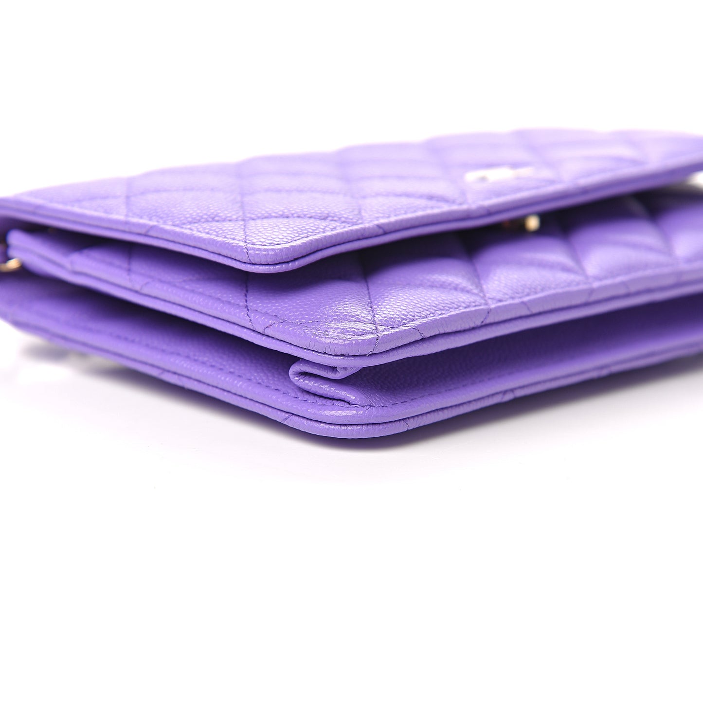 Caviar Quilted Wallet On Chain WOC Purple